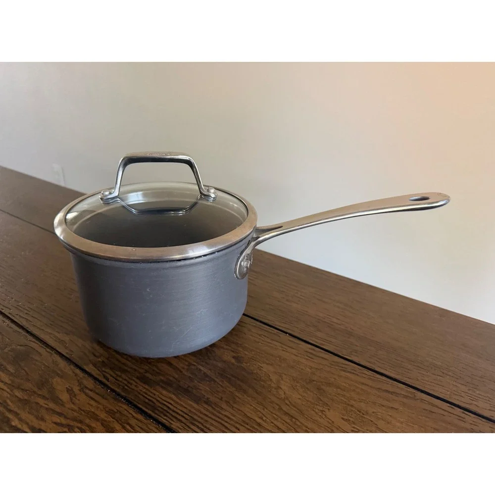 All-Clad Saucepan 2qt Grey Hard Anodized Nonstick Pot with Lid